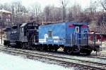 Conrail local with GP38 CR #7836 & caboose 18501 at B&M interchange.